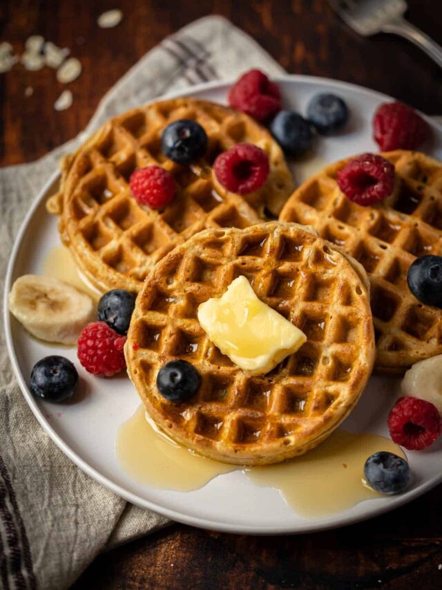 Easy Oat Flour Waffles Peel with Zeal