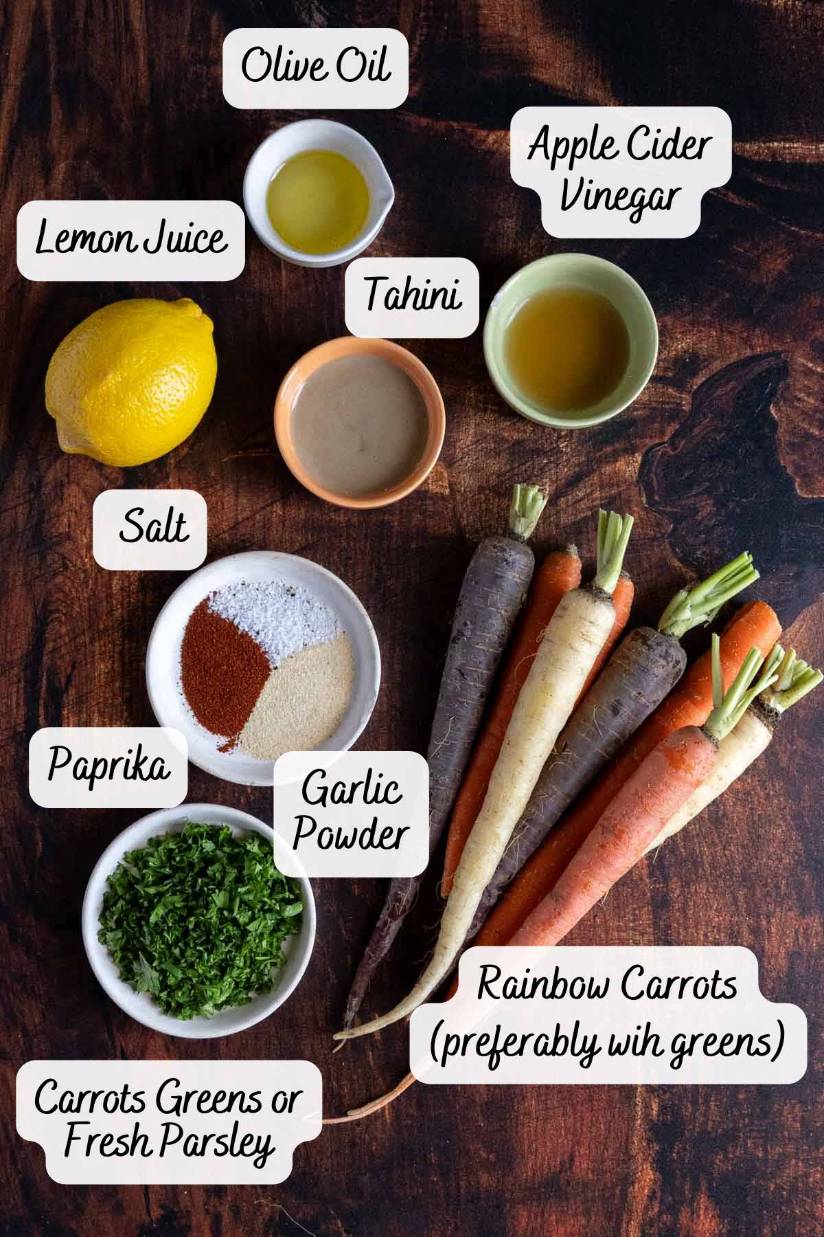 Recipe ingredients on a counter.