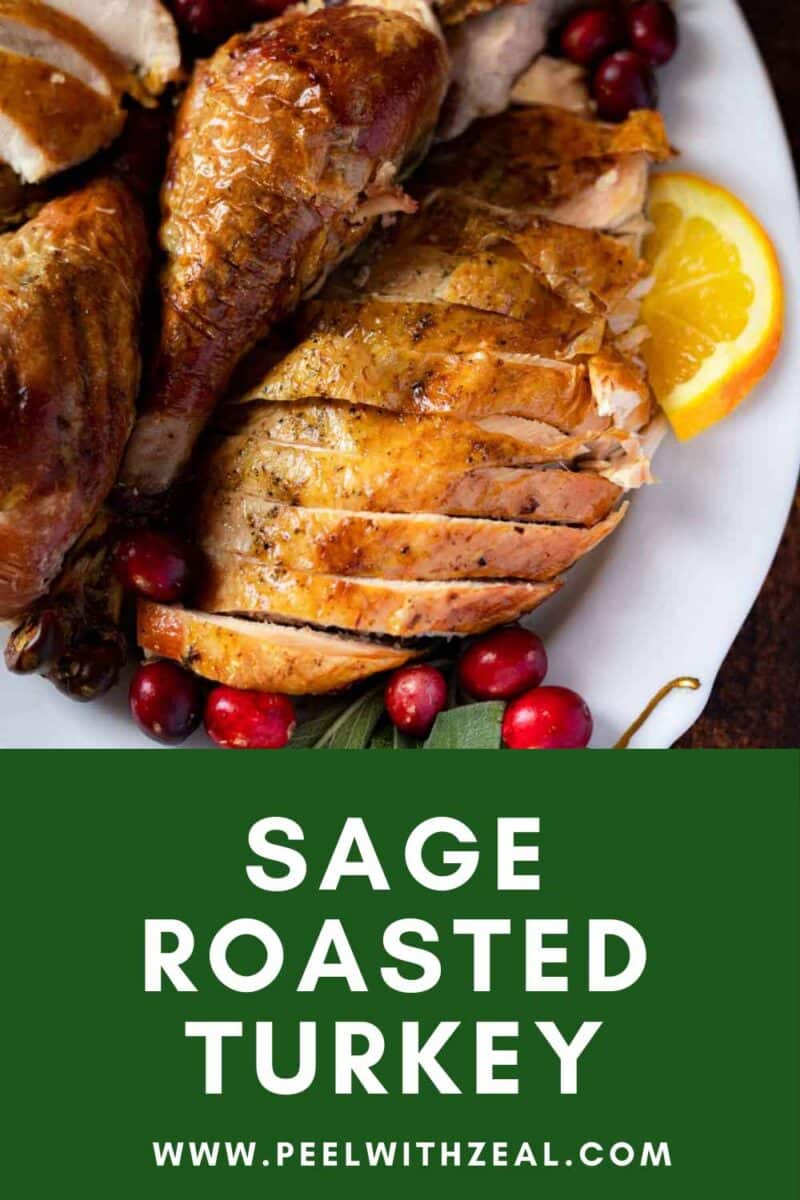 Roasted turkey on a platter.