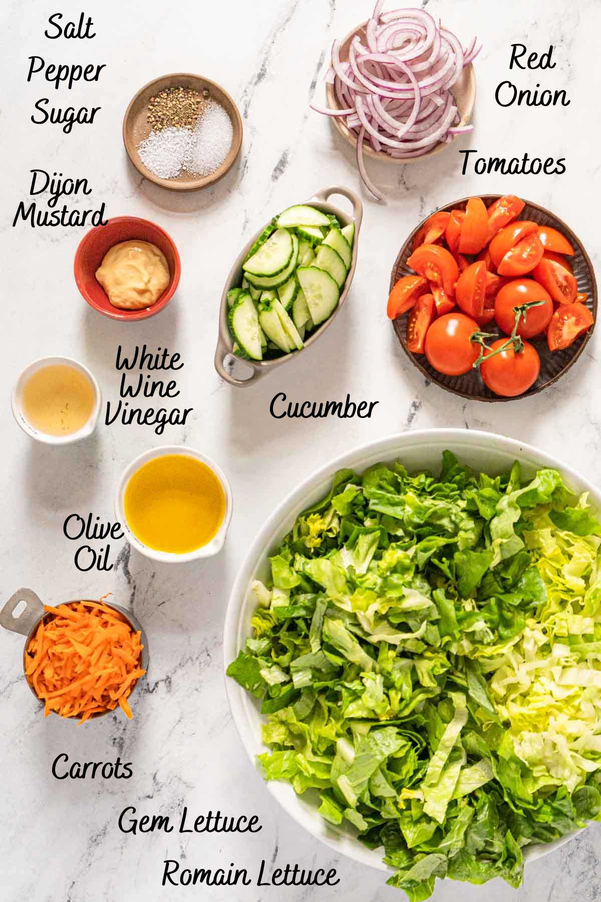 Recipe ingredients on a counter.