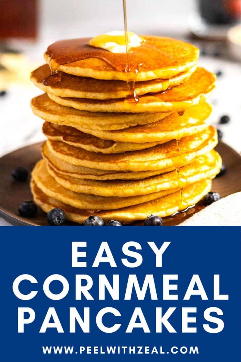 Stack of pancakes on a plate.