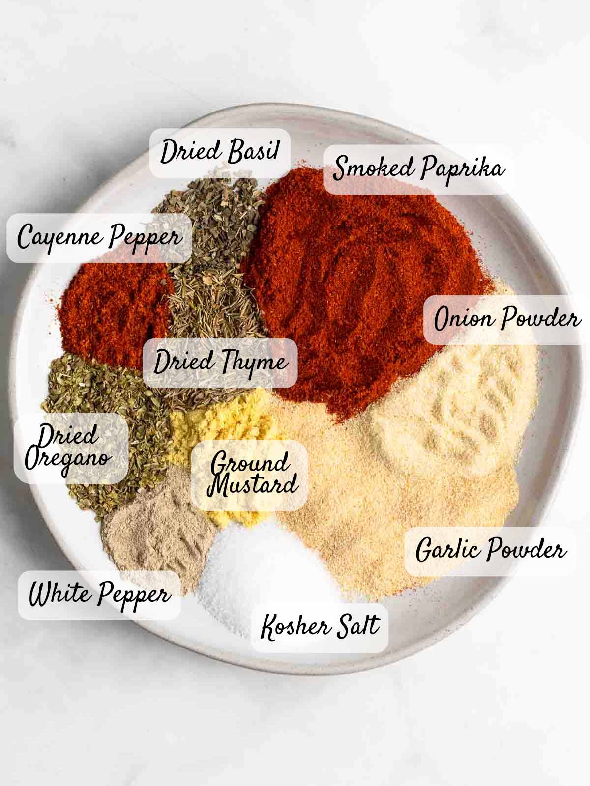 Dried spices on a plate.