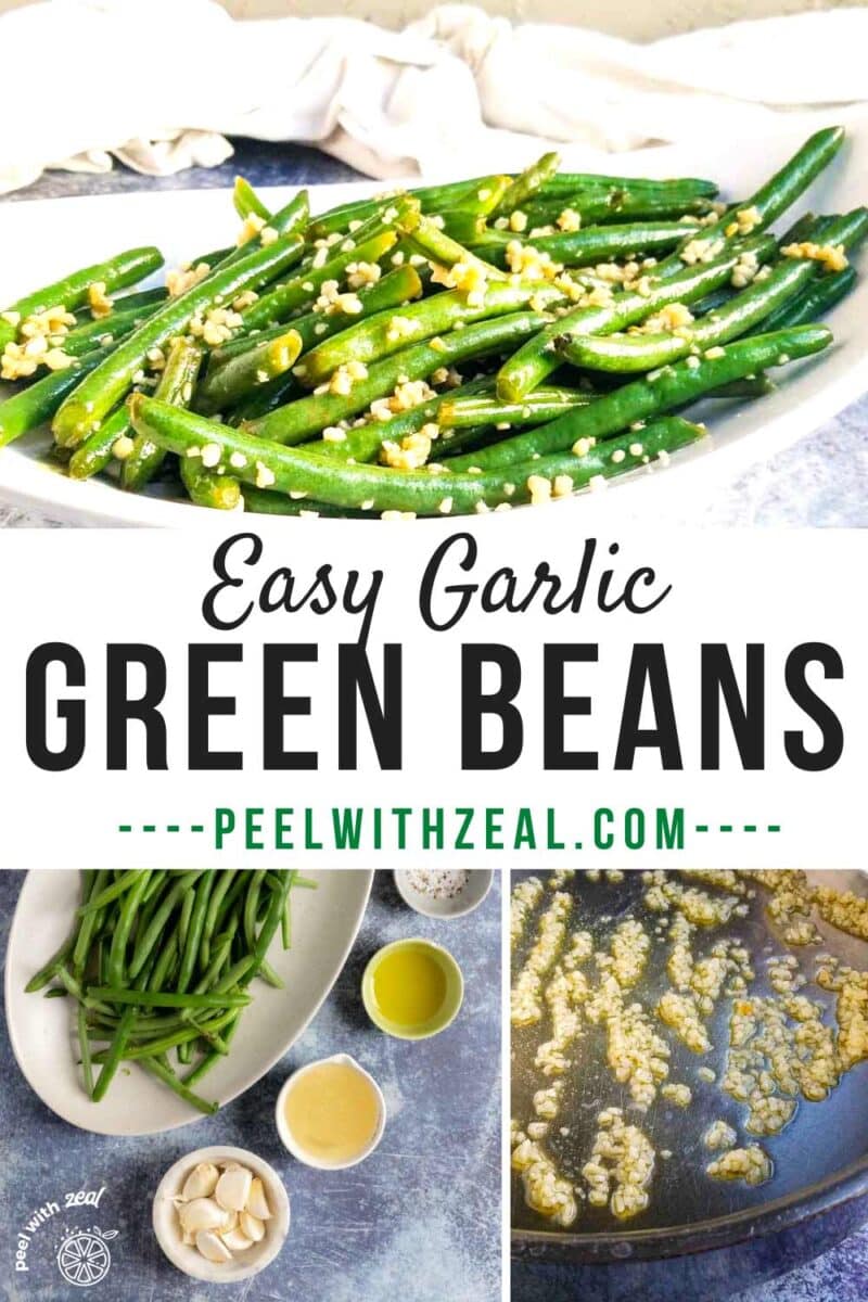 Garlic green beans in a bowl.