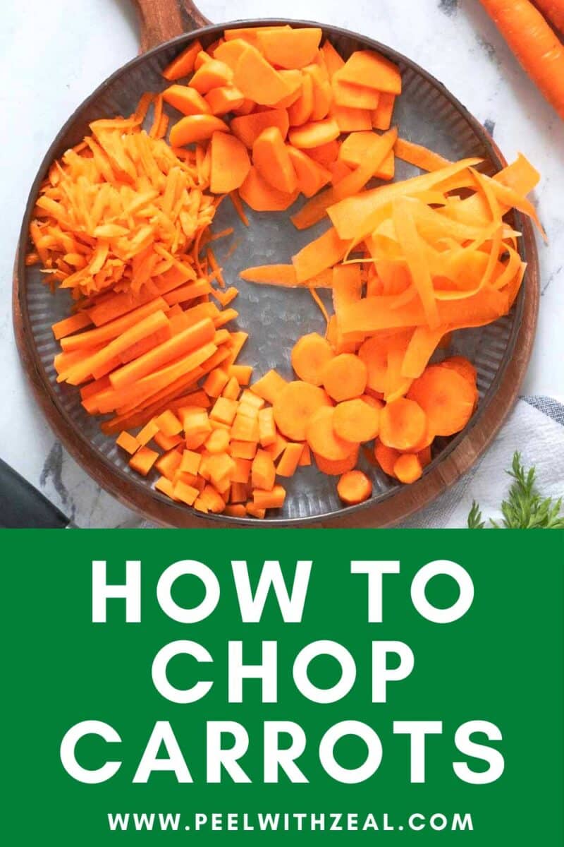 Carrots cut in different shapes on a plate.