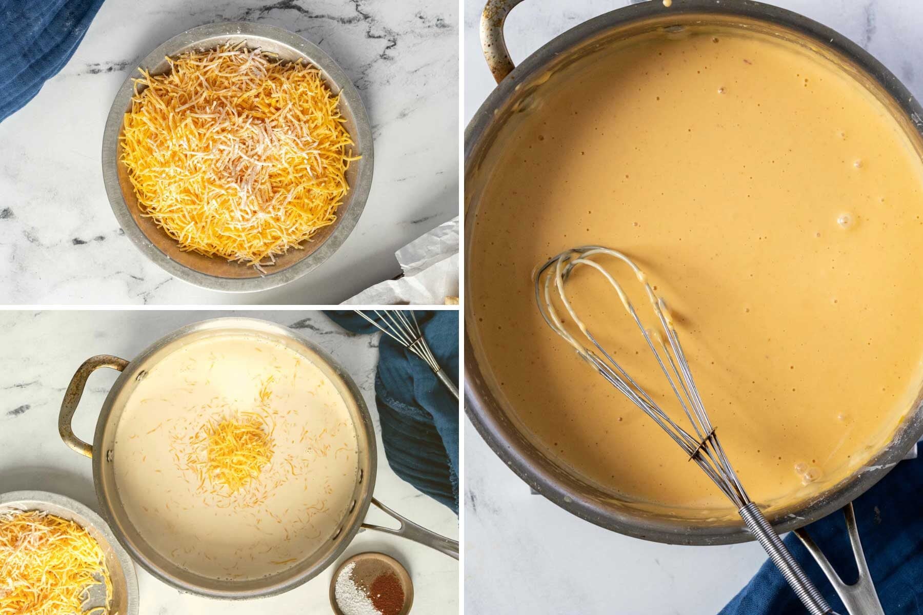 Making cheese sauce.