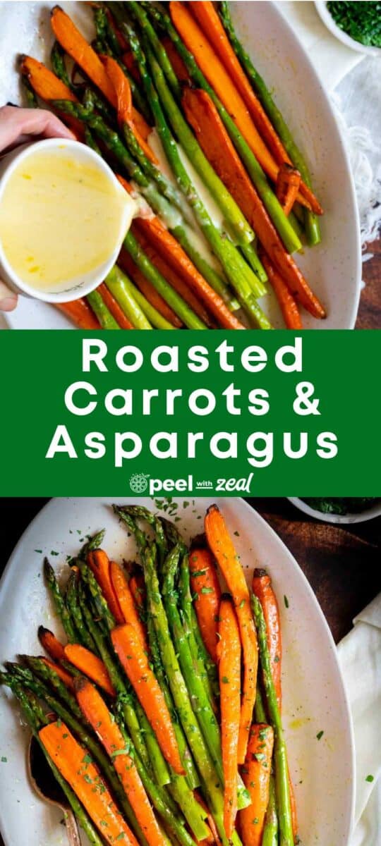 Carrots and asparagus roasted.