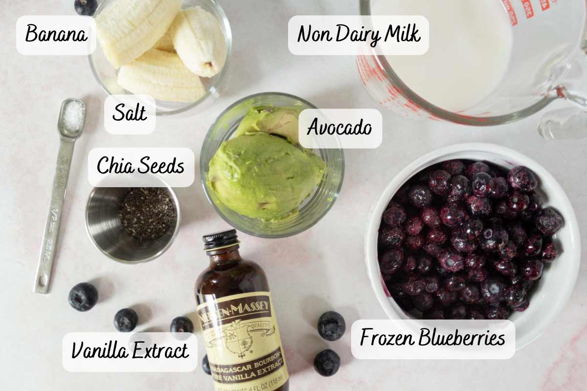 Recipe ingredients on a counter.