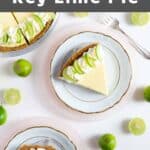Slices of key lime pie.