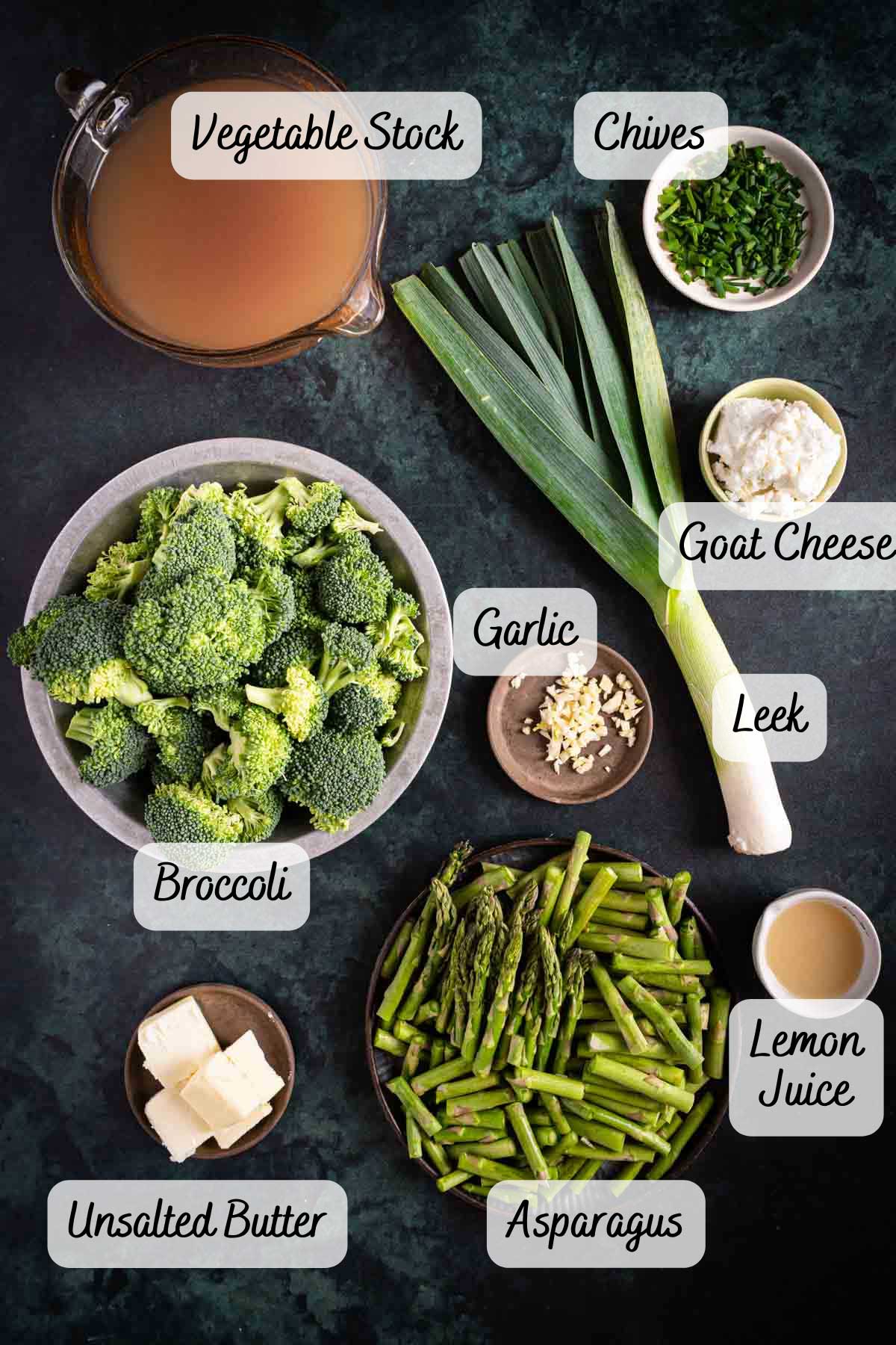 Recipe ingredients on a counter.