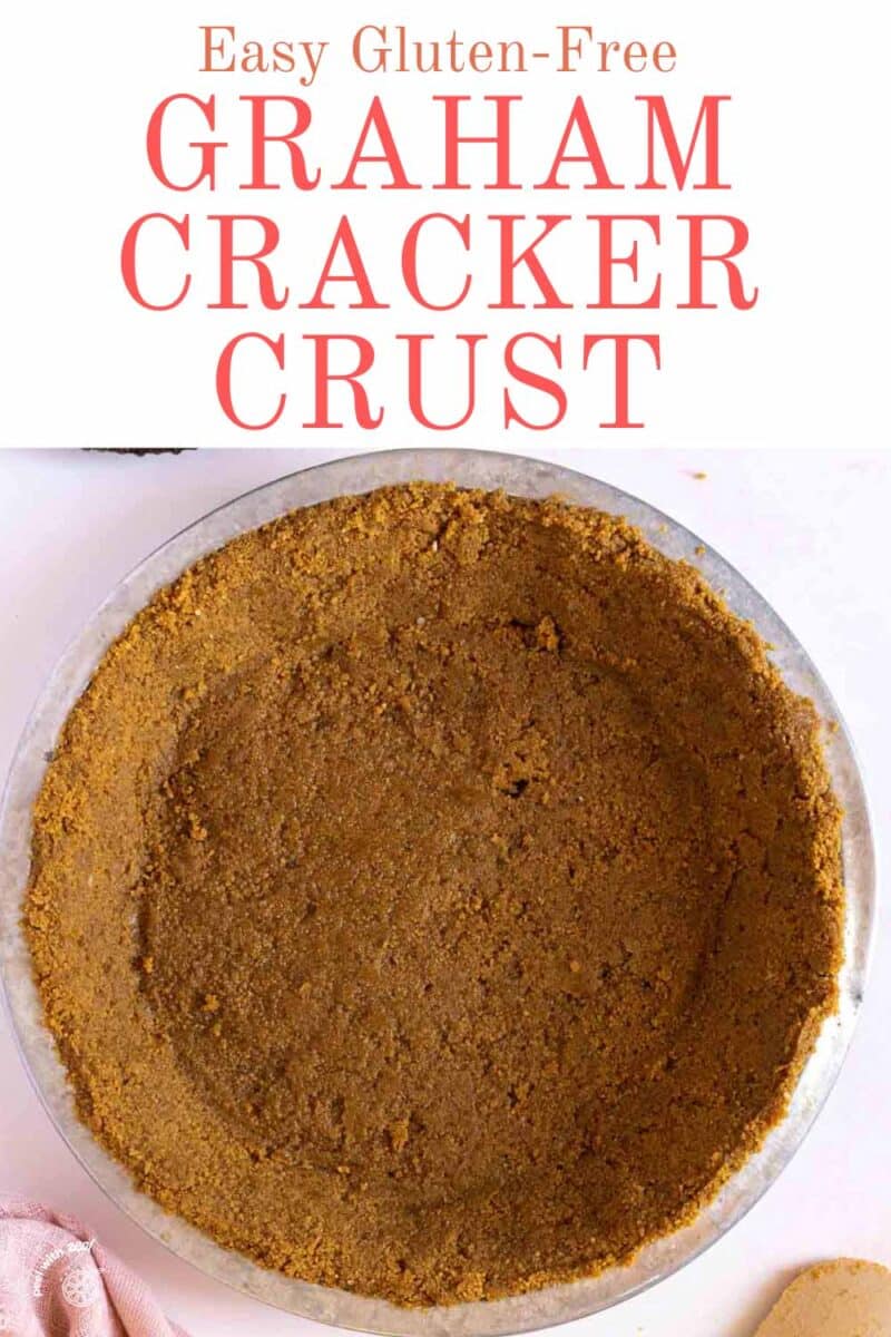 Graham cracker pie crust in a pan.