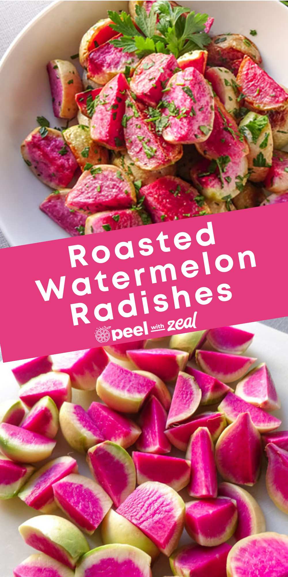 Roasted Watermelon Radishes Peel with Zeal