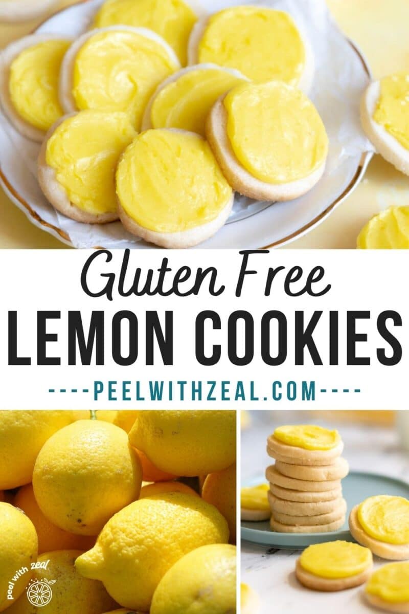 Stack of lemon cookies on a plate.
