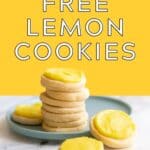 Stack of lemon cookies on a plate.