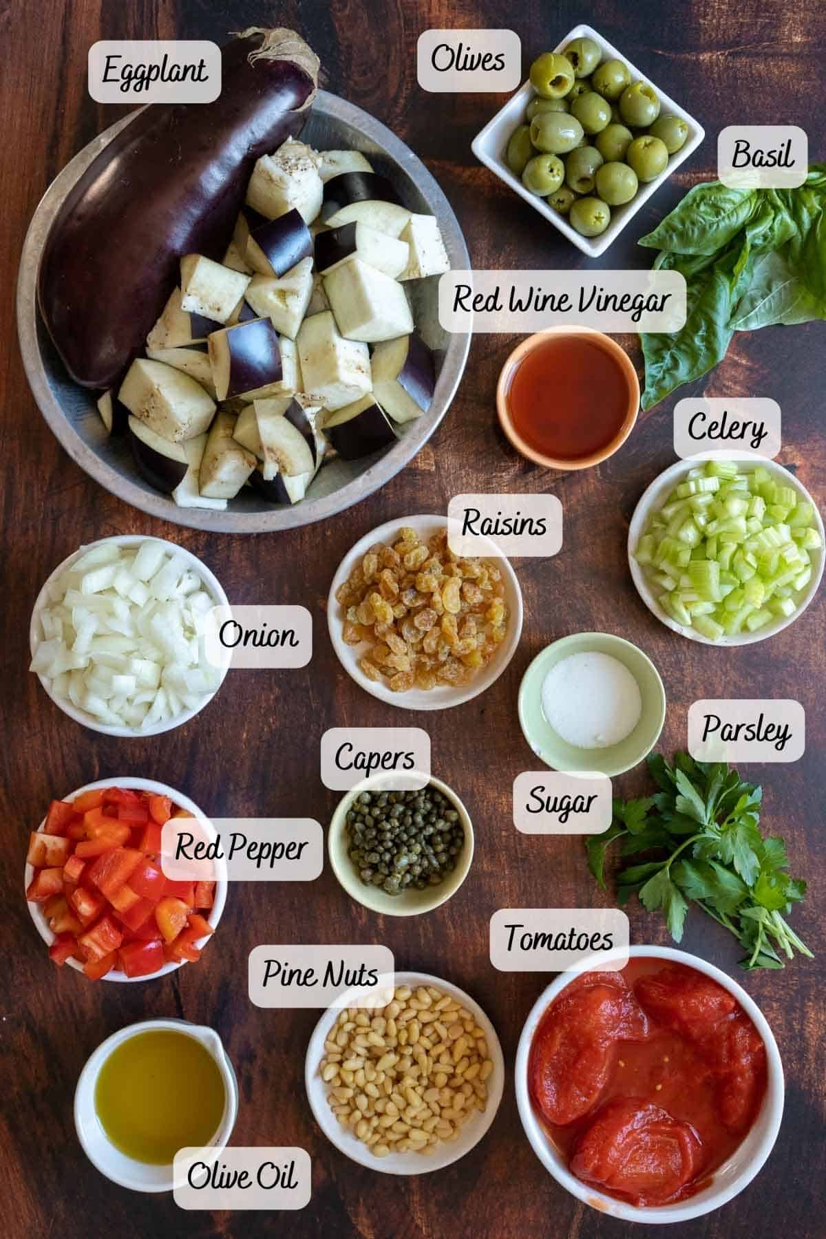 Recipe ingredients on the counter.