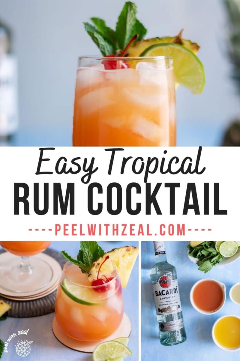 Tropical drink in a glass.