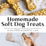 Homemade dog treats on parchment.
