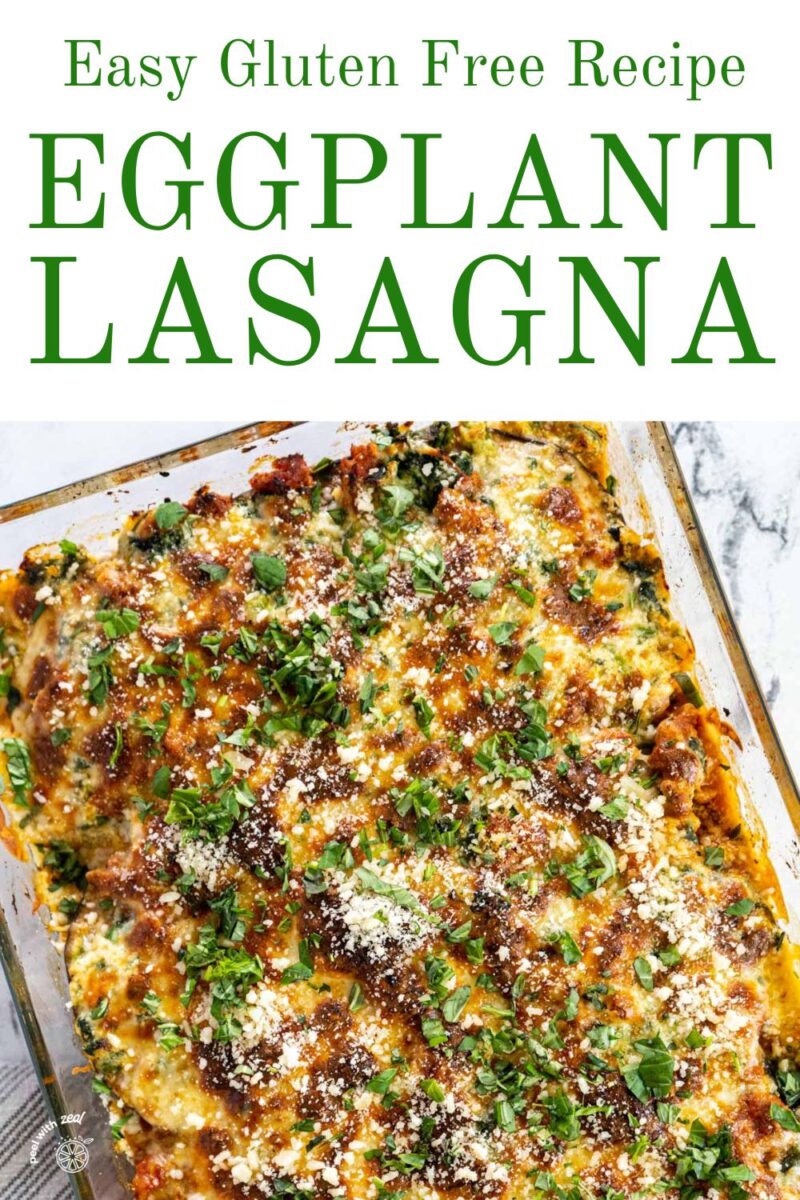 Casserole dish with lasagna.