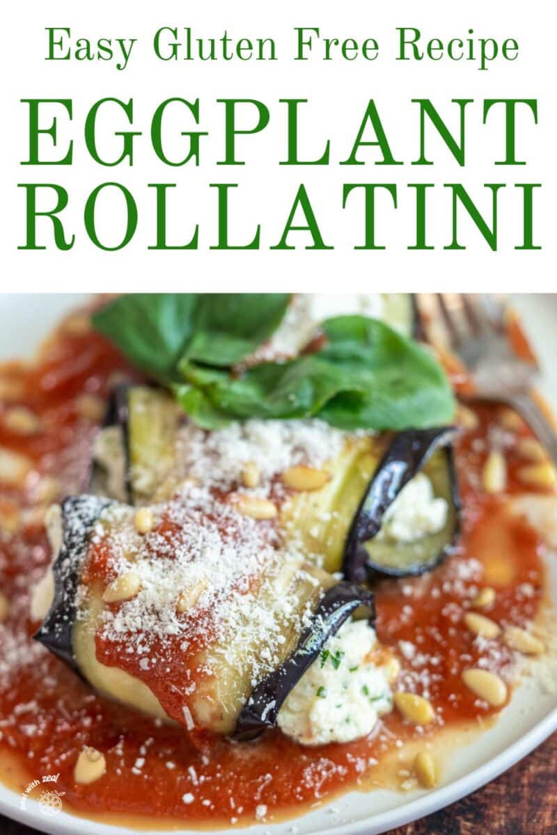 Eggplant involtini on a plate.