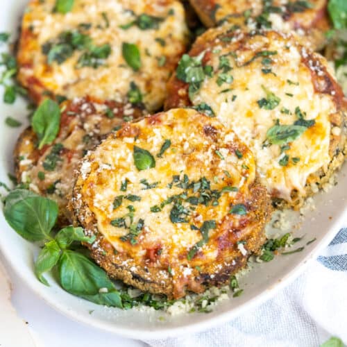 Crispy GlutenFree Eggplant Parmesan (Oven Baked Recipe)