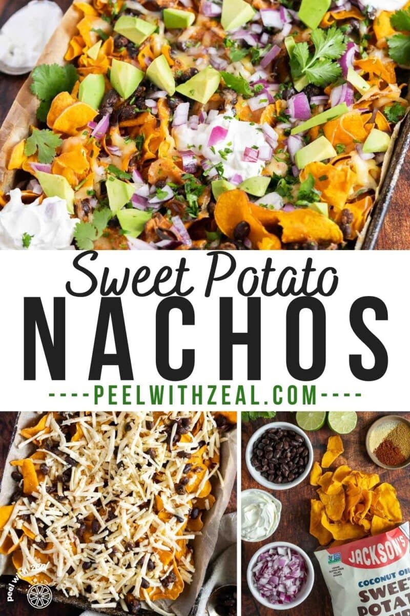 Oven-baked healthy nachos on a tray.