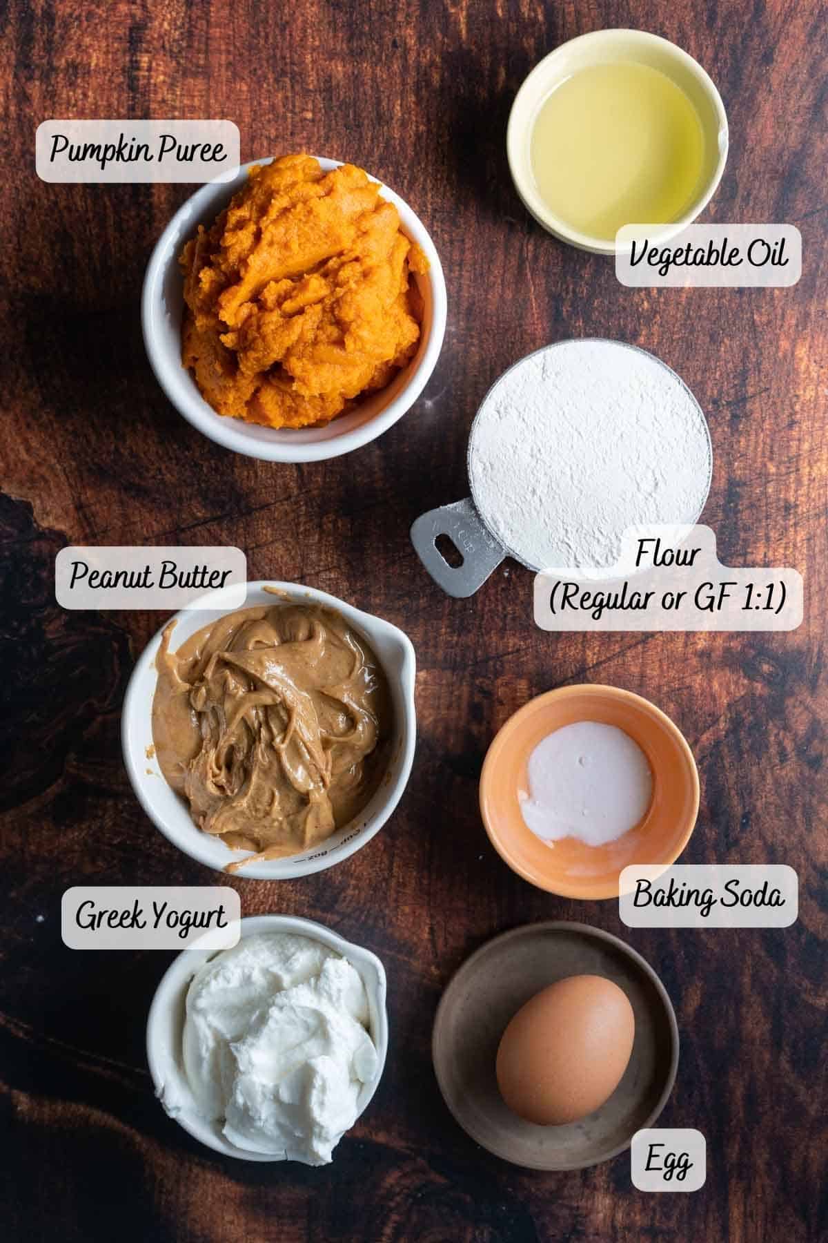 Cupcake ingredients on a table.