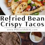 Crispy bean tacos on a plate.