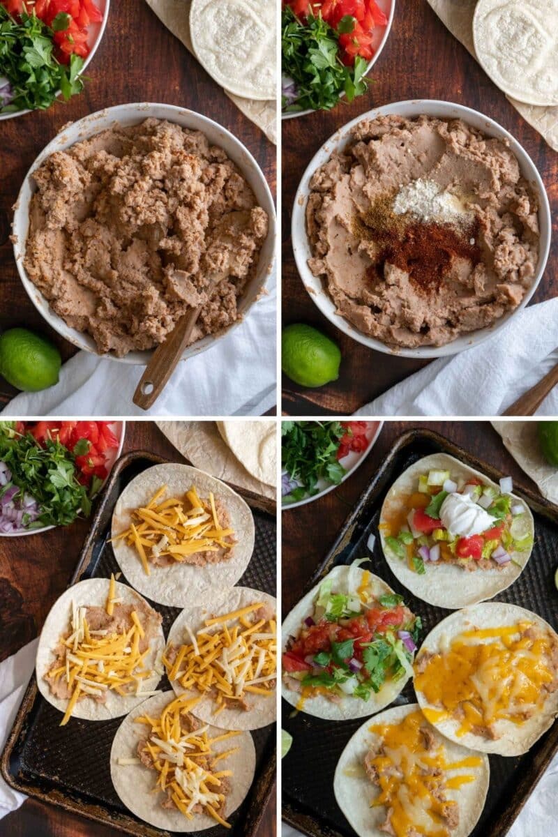 Easy Refried Bean and Cheese Tacos Peel with Zeal