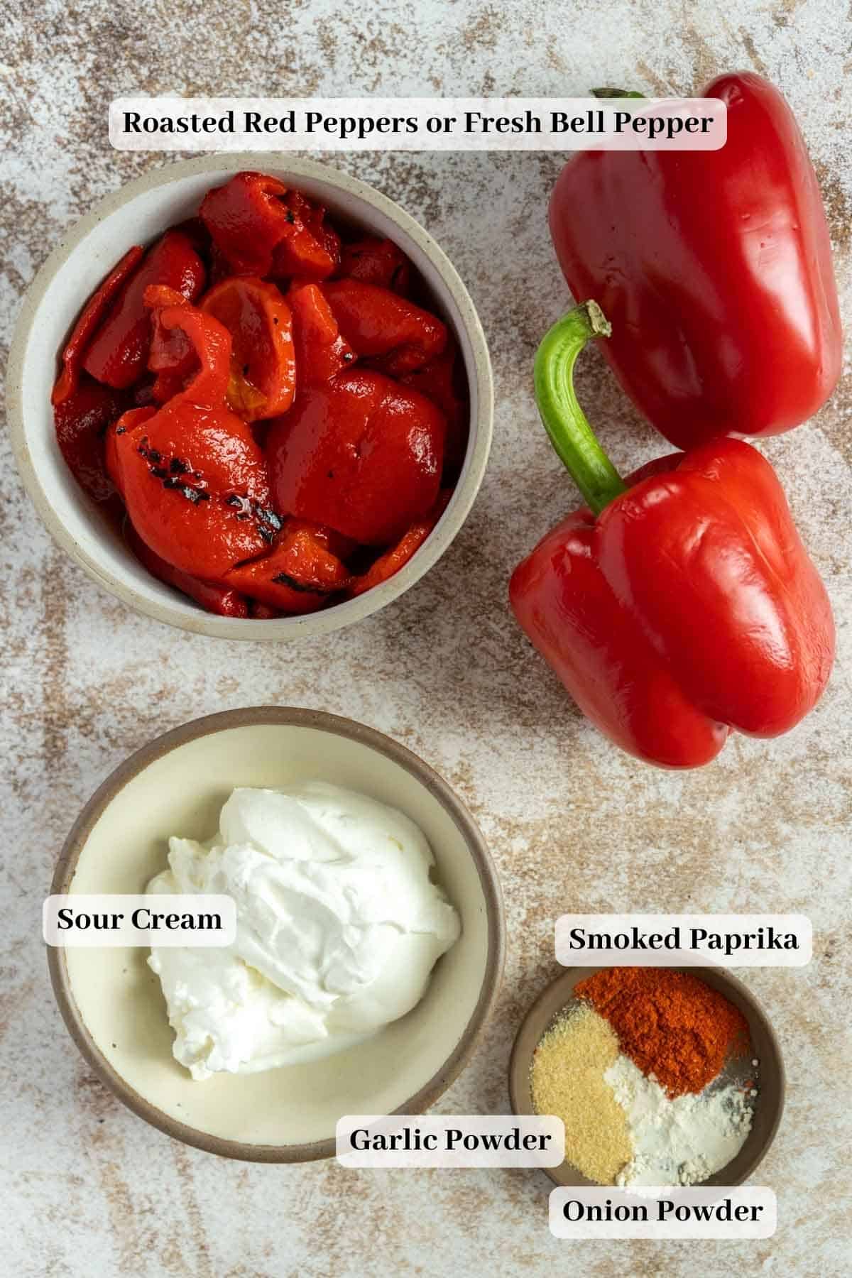 Sauce ingredients on the counter.