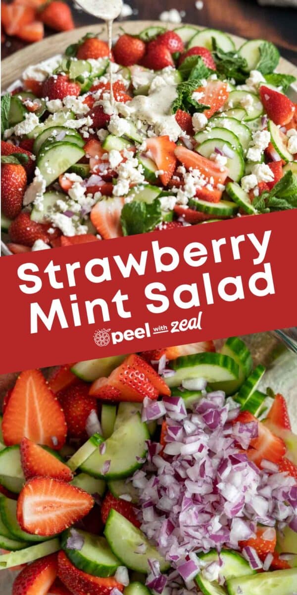 Strawberry salad on a plate.