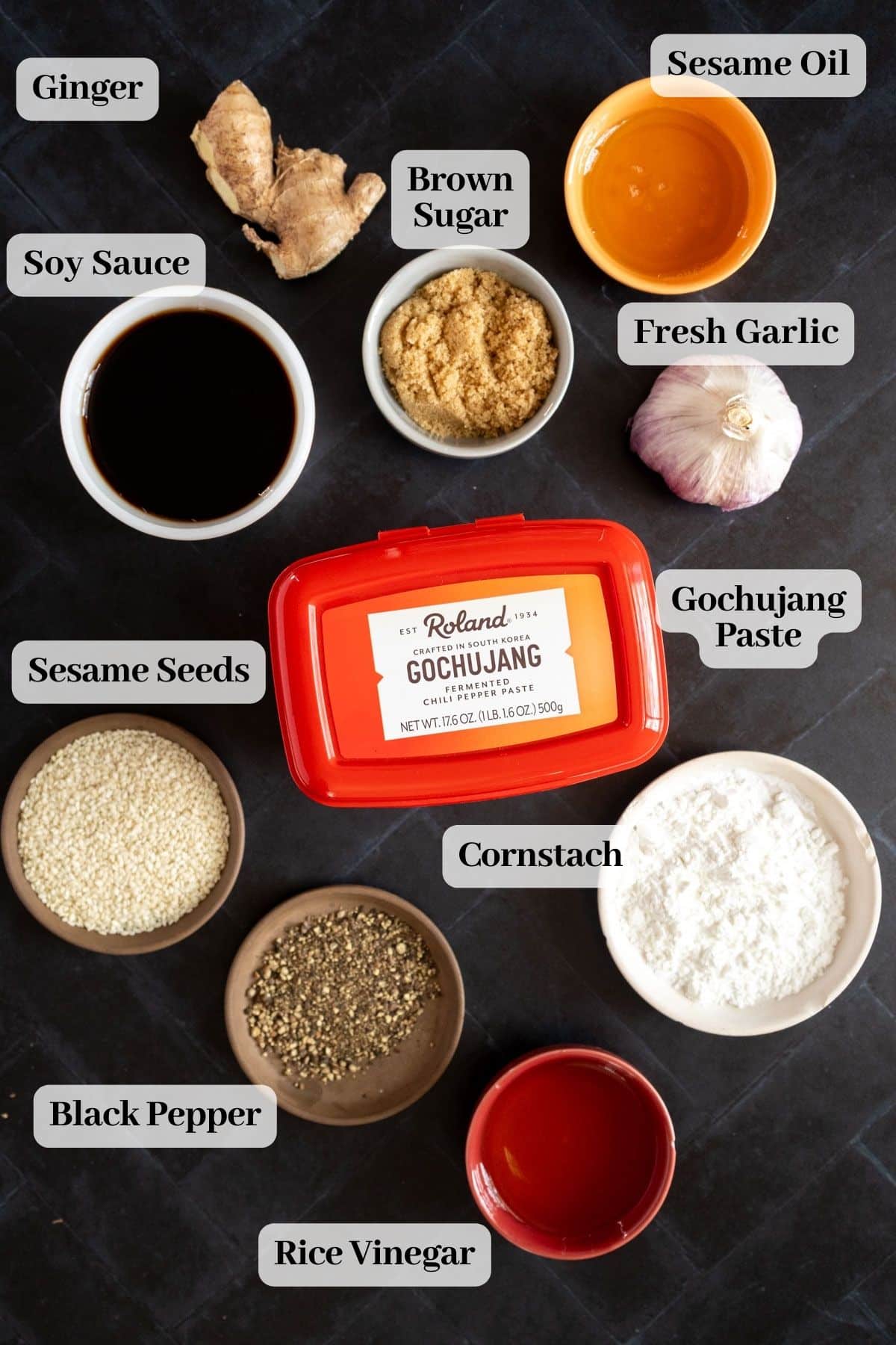 Recipe ingredients on a counter.