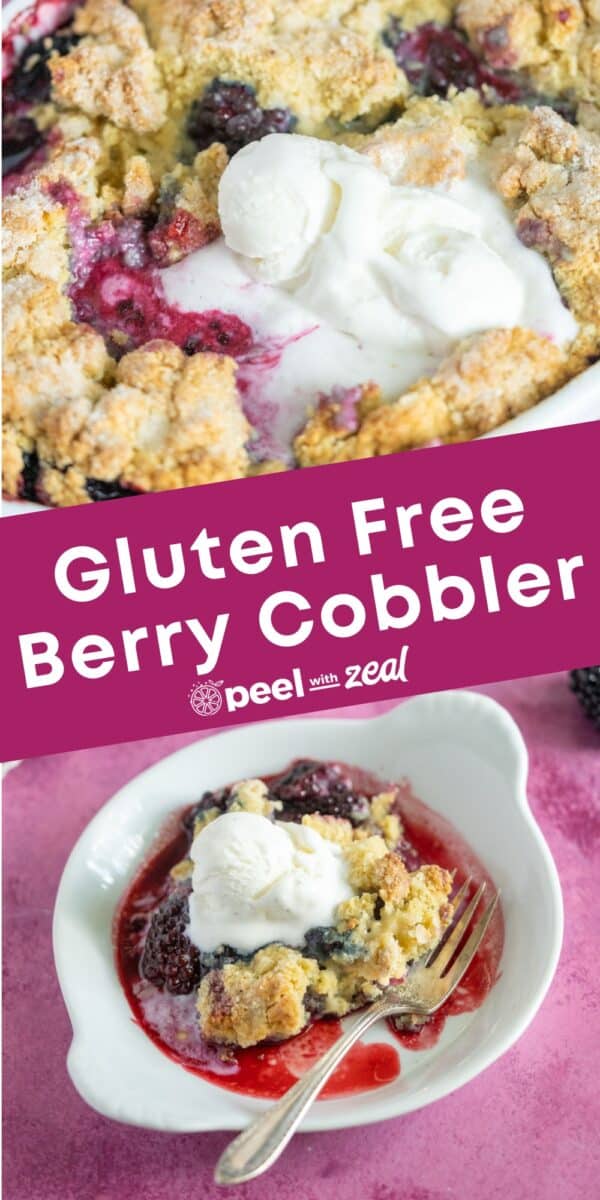 Cobbler with ice cream on top.