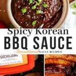 Korean BBQ sauce in a bowl with gochujang paste.