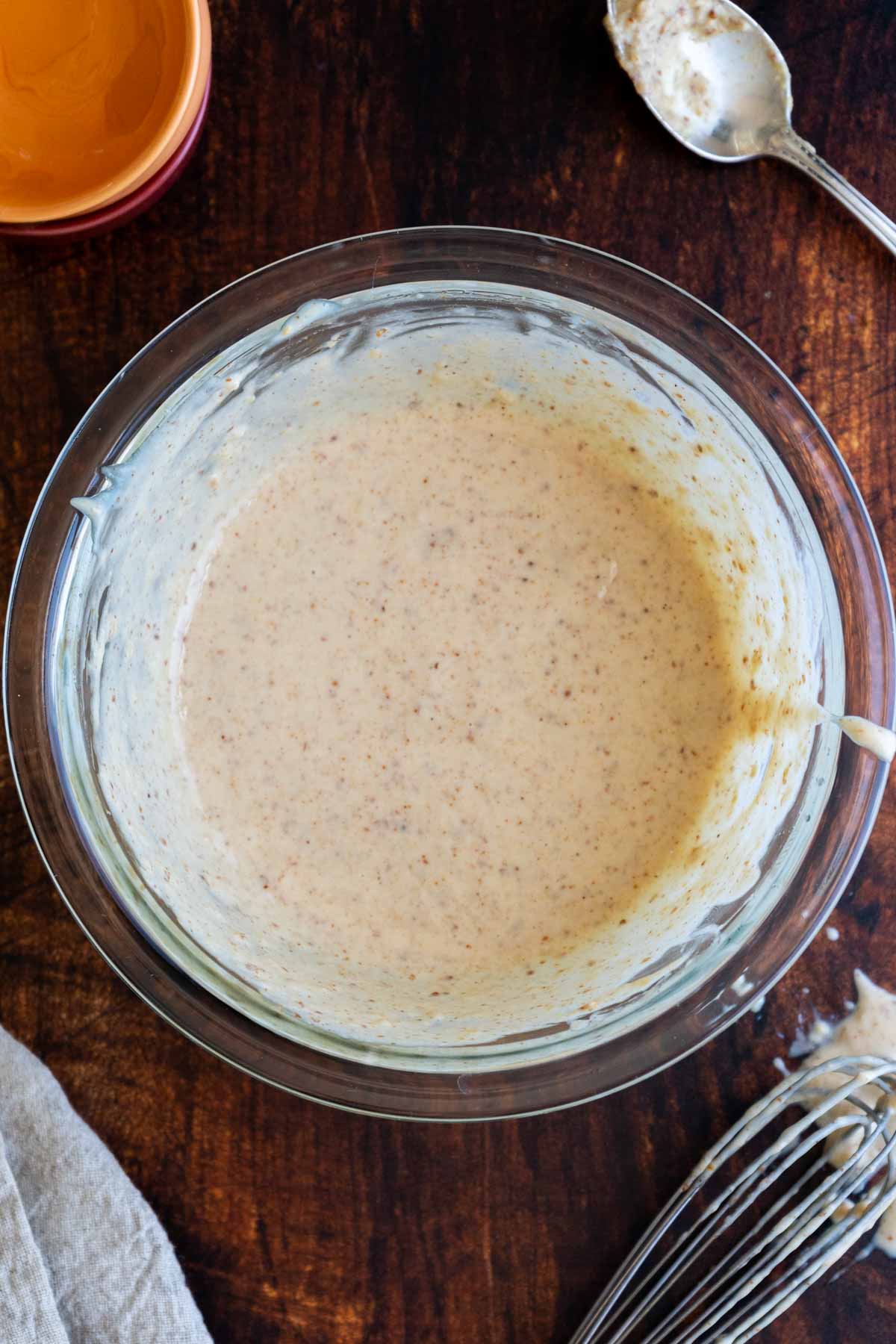 Mustard after whisking.