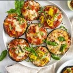 Eggplant pizzas on a plate,