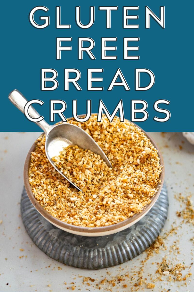 Gluten-free bread crumbs in a bowl.
