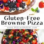 GF brownie pizza with fresh fruit.