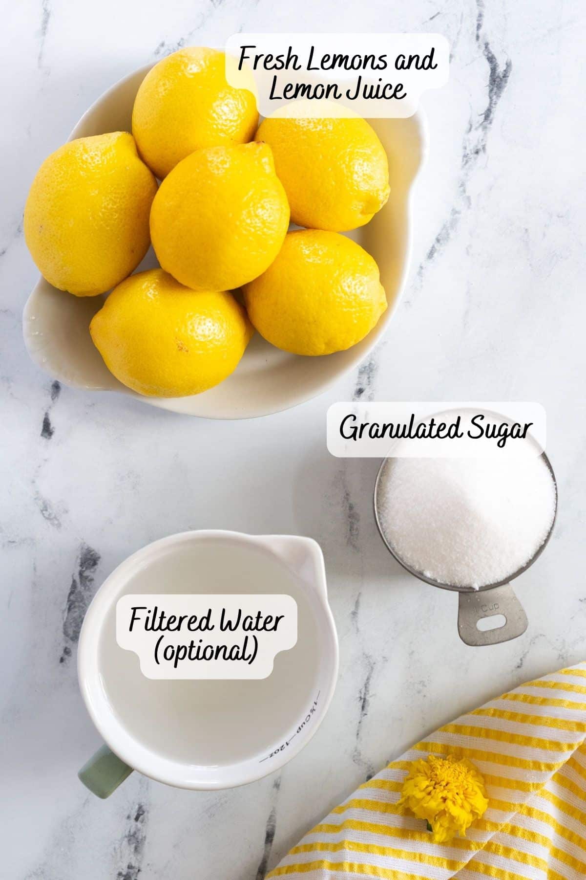 Recipe ingredients on a counter.