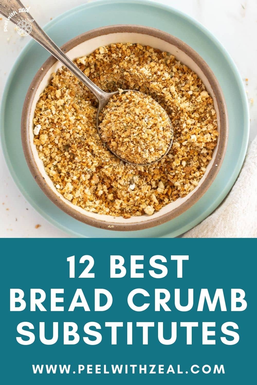 Bowl of gluten-free bread crumbs.