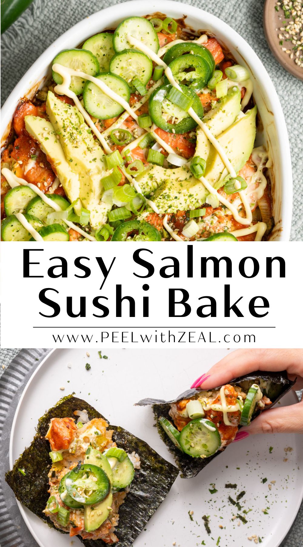 Quick and Easy Salmon Sushi Bake - Peel with Zeal