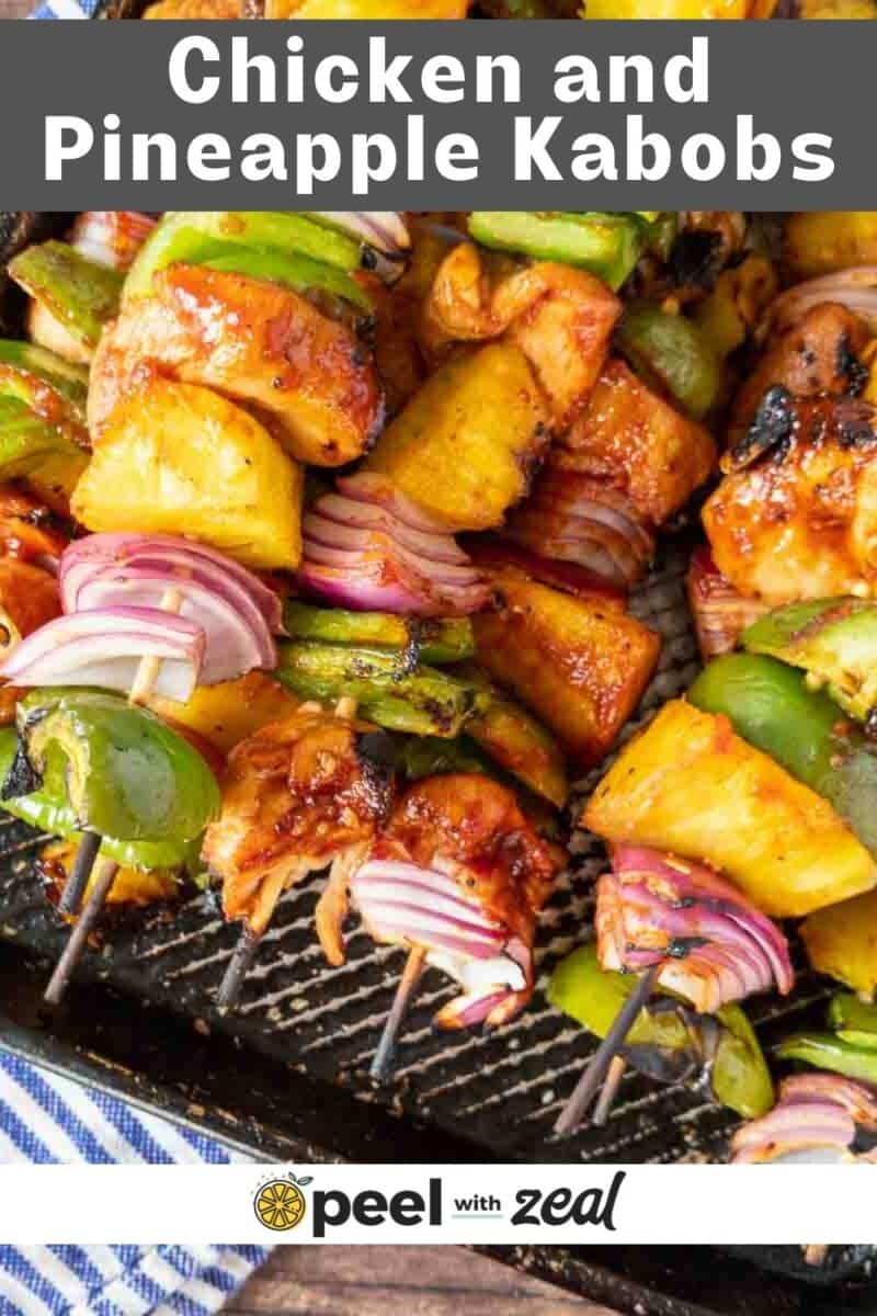 Pineapple chicken kabobs.