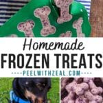 Dog eating frozen treats.