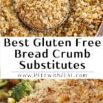 Bowl of gluten-free bread crumbs.
