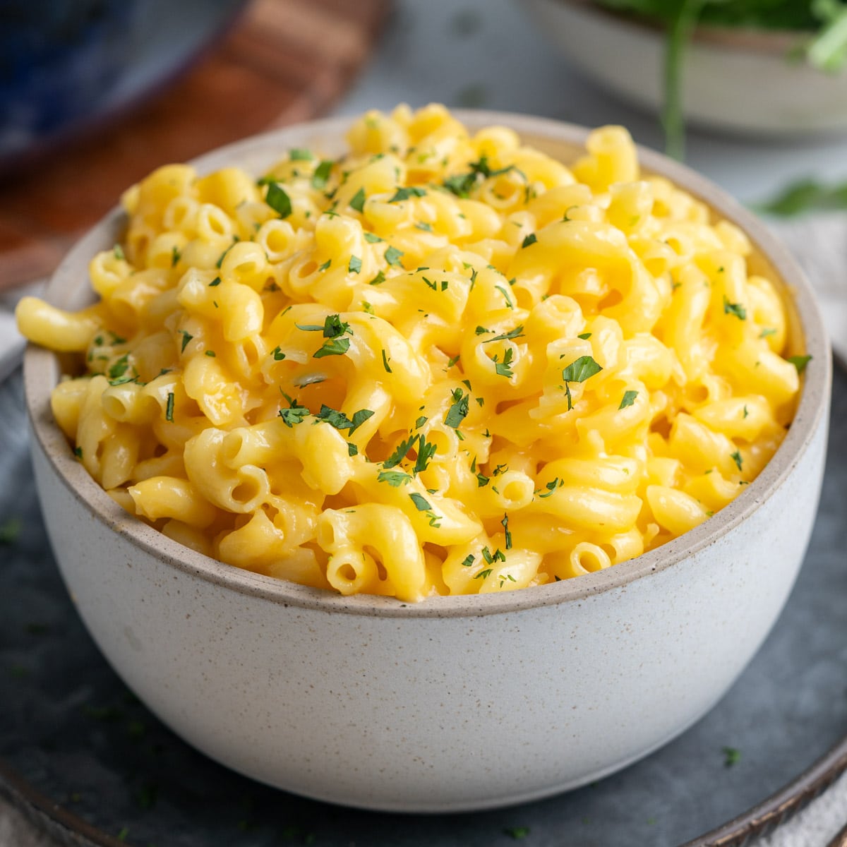 Gluten free macaroni and cheese in a bowl.