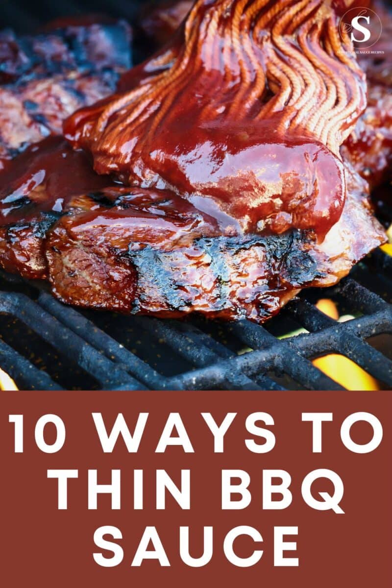 Brushing BBQ sauce onto beef brisket.