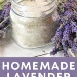 A jar with lavender sugar.