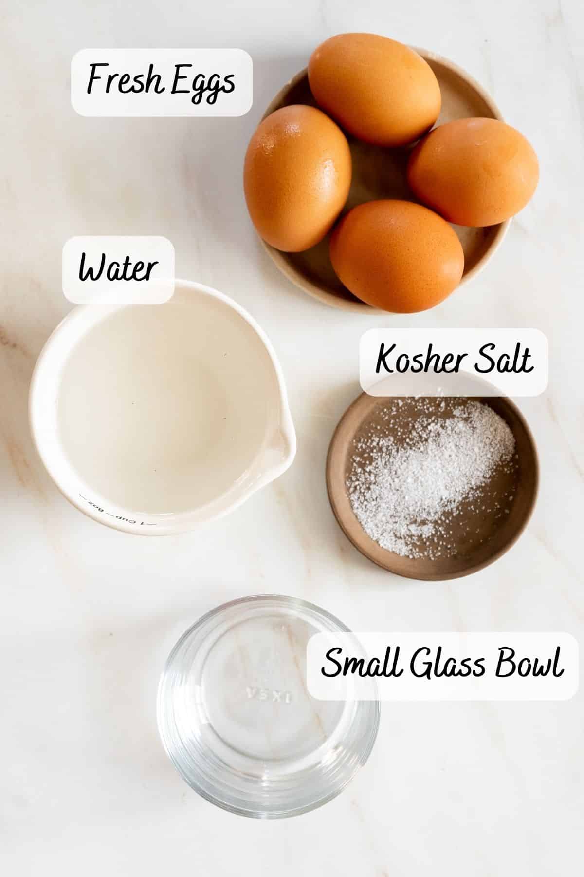 What you need to poach eggs in the microwave.