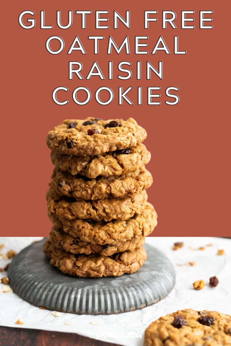 Stack of gluten-free oatmeal cookies.