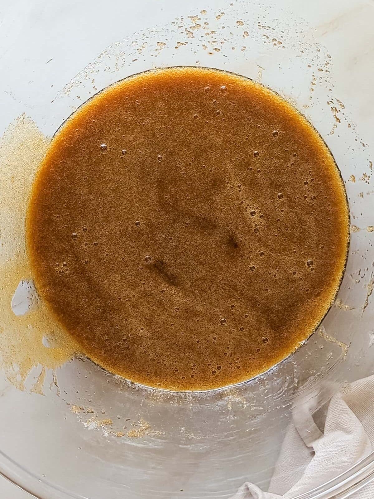 Brown sugar and melted butter mixed together.