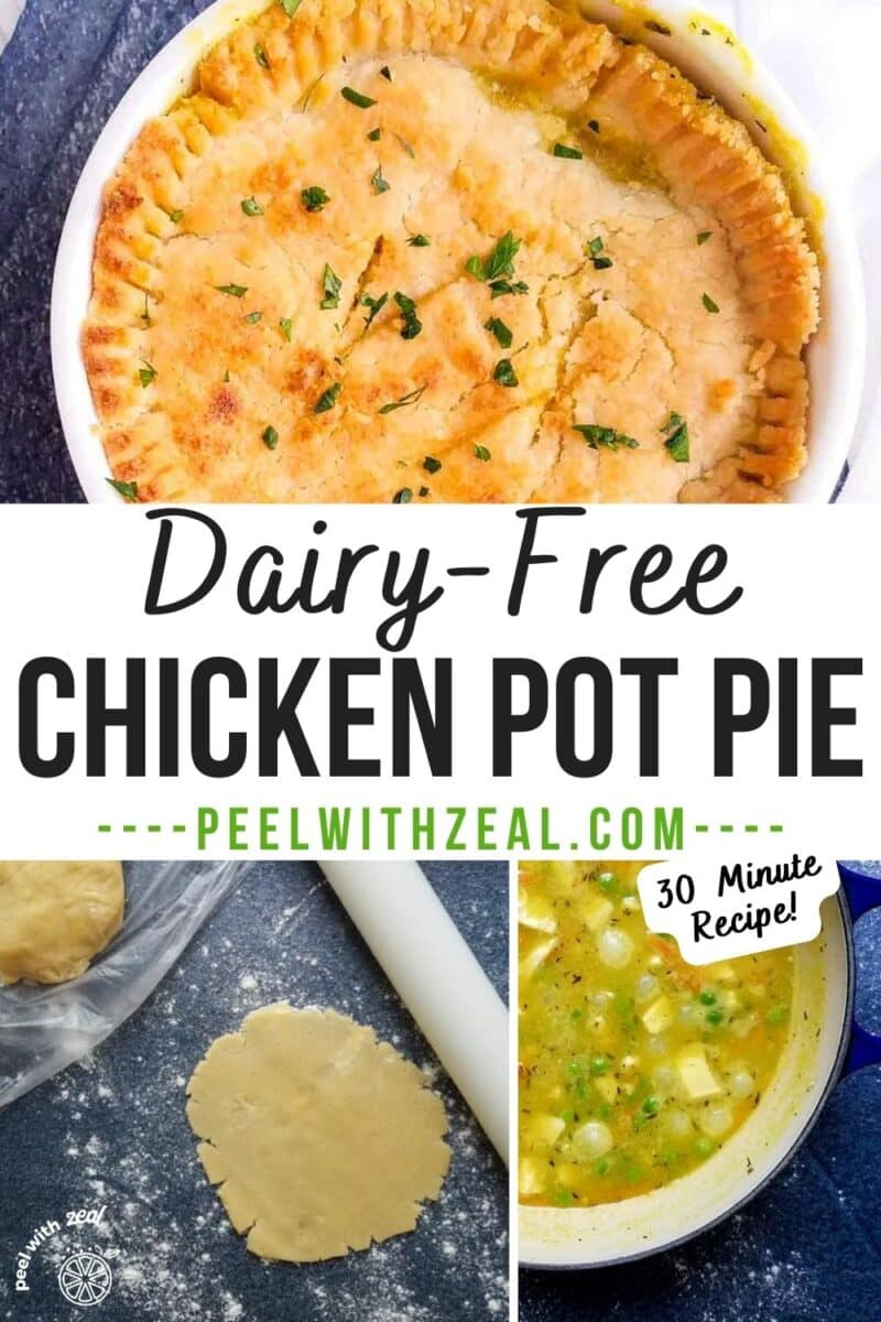 Making dairy-free pot pie.