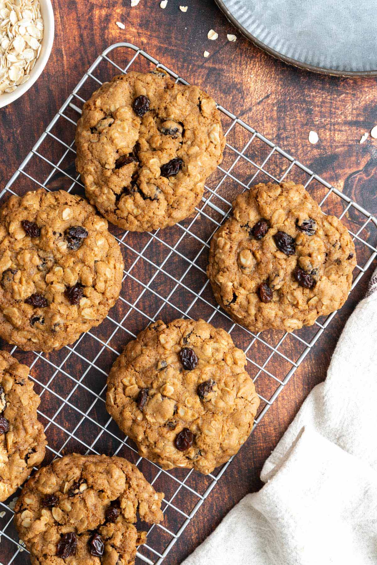 Cookies cooling on a baking rack.